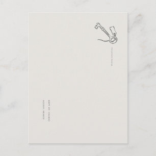Vintage Epistolary Aesthetic Sealed Key Postcard