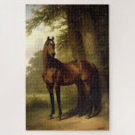 Vintage Equestrian Brown Hunter Horse Painting Jigsaw Puzzle<br><div class="desc">Vintage Equestrian Brown Hunter Horse Painting Puzzle</div>