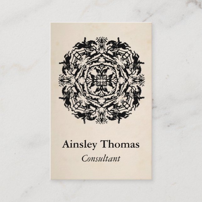 Vintage Equestrian Kaleidoscope Business Card (Front)