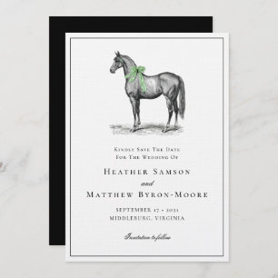 Vintage Equestrian Wedding Elegant Horses  Save The Date