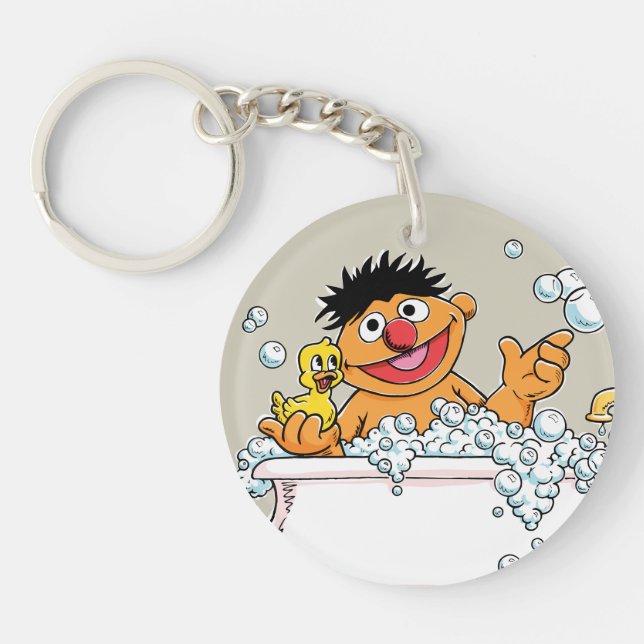 Vintage Ernie in Bathtub Key Ring (Front)