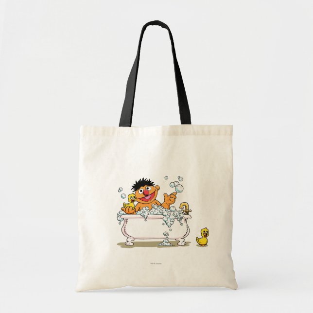 Vintage Ernie in Bathtub Tote Bag (Front)