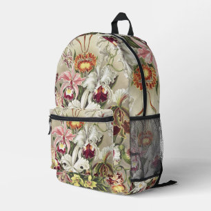 Vintage Ernst Haeckel Orchid Botanical Print Printed Backpack