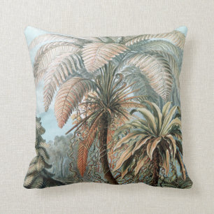 Vintage Ernst Haeckel Palm Trees Poster Cushion