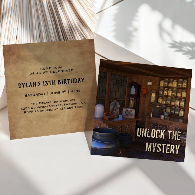 Vintage Escape Room Party Birthday Invitation (Creator Uploaded)