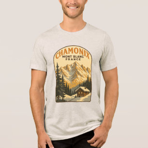 Vintage Escape to Chamonix Mont Blanc Tri-Blend Shirt