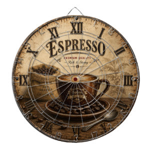 Vintage Espresso Coffee Dartboard