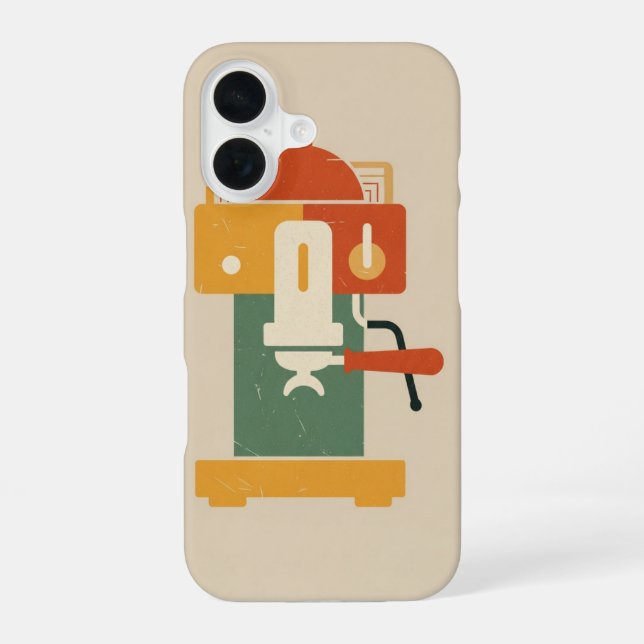 Vintage Espresso Machine iPhone 16 Case (Back)