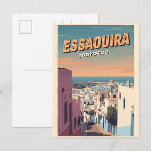 Vintage ESSAOUIRA city medina Morocco travel Postcard