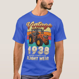 Vintage Est 1938 Farmer Tractor 84th Birthday 84 Y T-Shirt