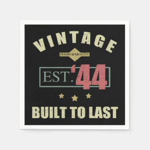 Vintage Est. 1944 80th Birthday Napkin