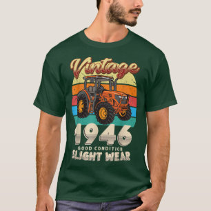Vintage Est 1946 Farmer Tractor 76th Birthday 76 Y T-Shirt