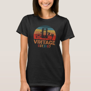 Vintage Est 1957 Cassette Tape Floppy Disc 65th Bi T-Shirt