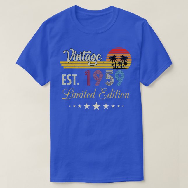 Vintage Est 1959 Limited Edition Birthday T-Shirt (Design Front)
