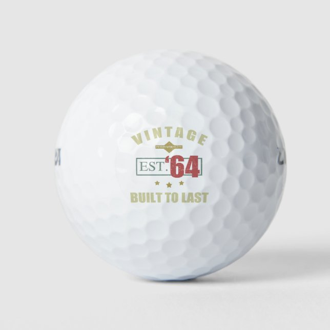 Vintage Est. 1964 60th Birthday Golf Balls (Front)