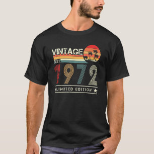 Vintage Est 1972 50th Birthday 50 Years Old T-Shirt