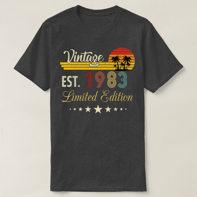 Vintage Est 1983 Limited Edition Birthday T-Shirt (Design Front)