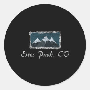 Vintage Estes Park Colorado Winter Skiing Fun Classic Round Sticker