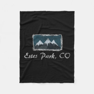Vintage Estes Park Colorado Winter Skiing Fun Fleece Blanket