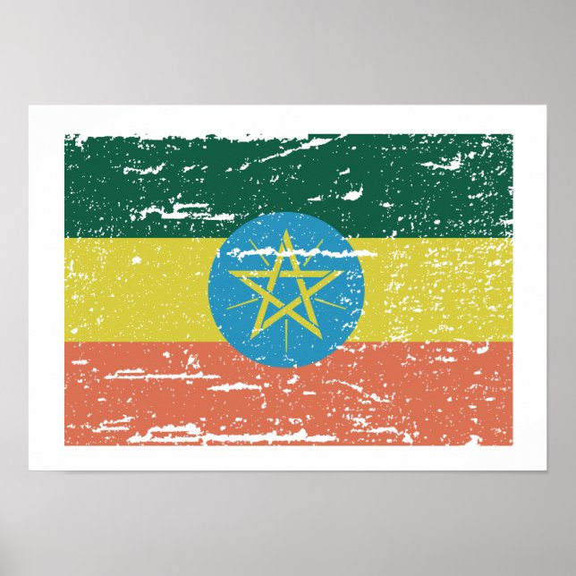 Vintage Ethiopia Flag Poster (Front)