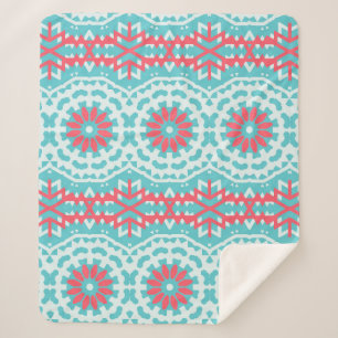 Vintage ethnic colourful bohemian pattern in brigh sherpa blanket