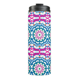 Vintage ethnic colourful bohemian pattern in brigh thermal tumbler