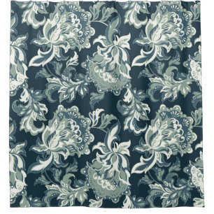 Vintage ethnic floral seamless pattern. folkloric shower curtain