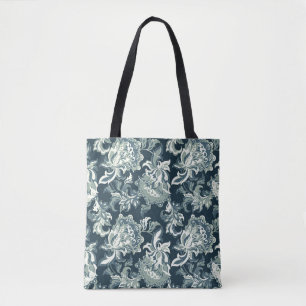Vintage ethnic floral seamless pattern. folkloric tote bag
