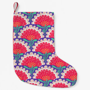 Vintage ethnic pattern with flowers. Floral design Small Christmas Stocking