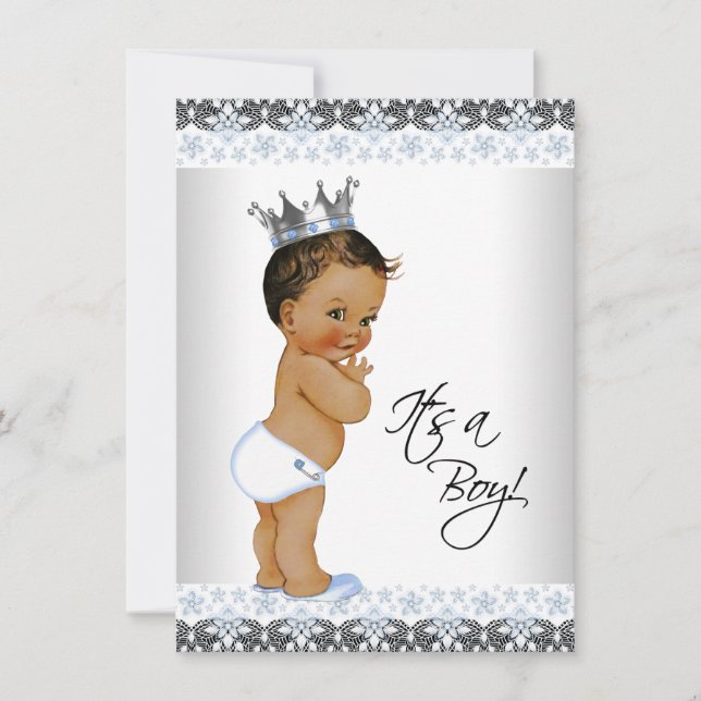 Vintage Ethnic Prince Baby Boy Shower Invitation (Front)