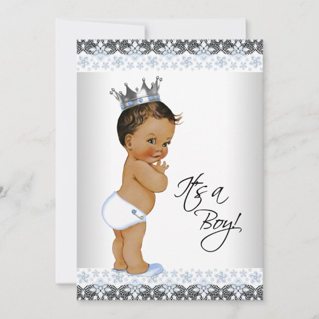 Vintage Ethnic Prince Baby Boy Shower Invitation (Front)