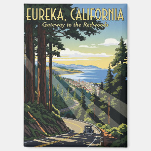 Vintage Eureka California Travel Magnet