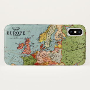 Vintage Europe 20th Century Bacon's Standard Map iPhone X Case