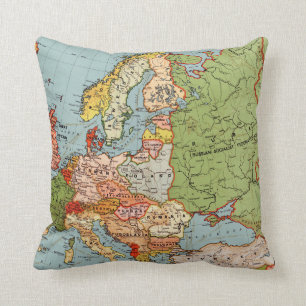 Vintage Europe 20th Century Bacon's Standard Map Cushion
