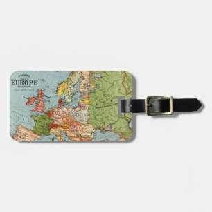 Vintage Europe 20th Century Bacon's Standard Map Luggage Tag