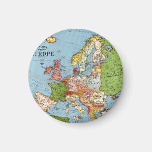 Vintage Europe 20th Century General Map Magnet