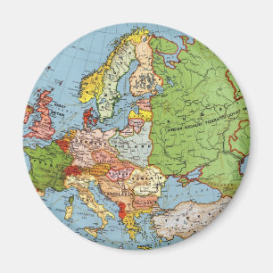Vintage Europe 20th Century General Map Magnet
