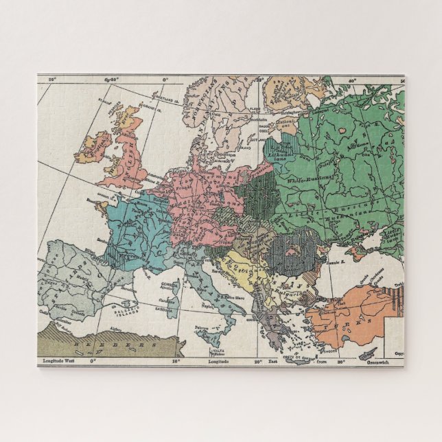 Vintage Europe Map Jigsaw Puzzle (Horizontal)