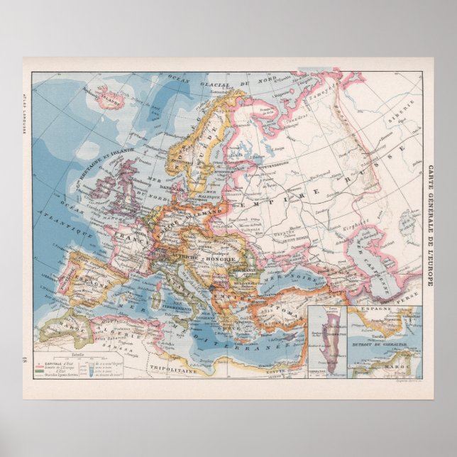 Vintage Europe Map Poster (Front)