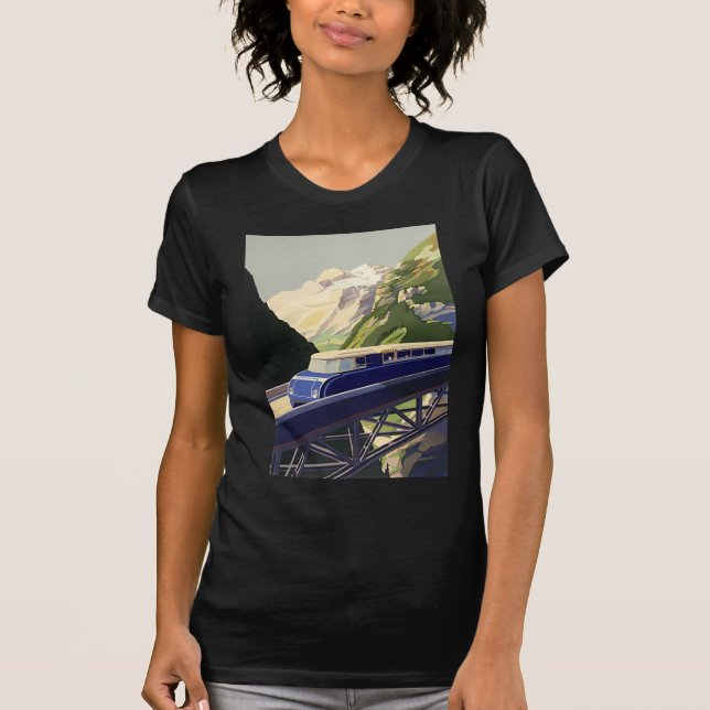 Vintage Europe Rail Travel T-Shirt (Front)