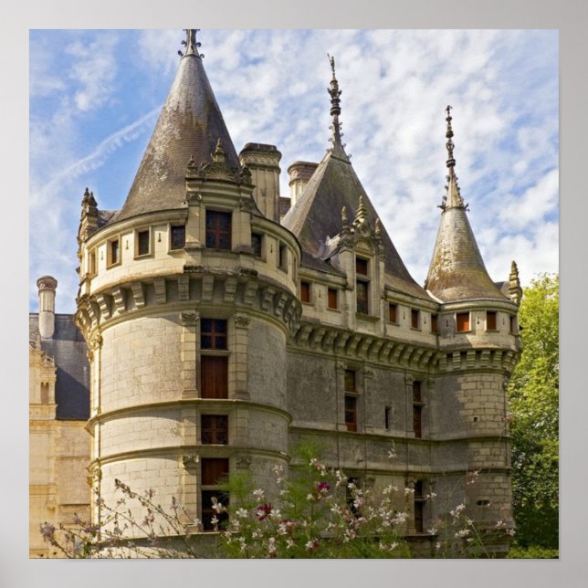 vintage Europe Travel  Mediaeval Fantasy old Castl Poster (Front)