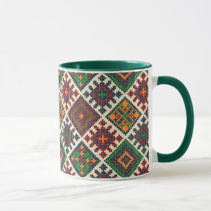 Vintage European Embroidery Abstract Pattern Mug