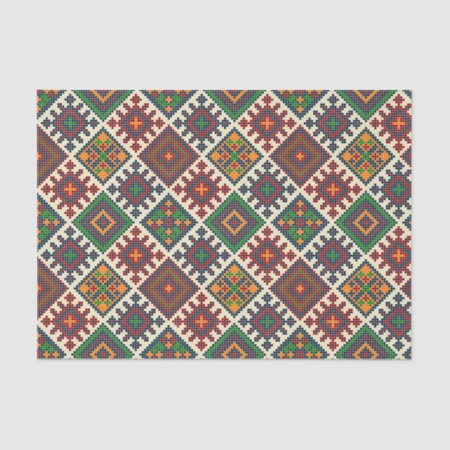 Vintage European Embroidery Abstract Pattern   Tissue Paper (Front)