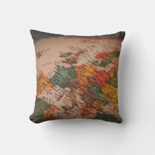 Vintage European Map Throw Pillow