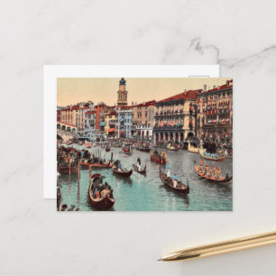 Vintage european postcards grand canal festa