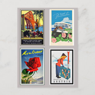 Vintage European Travel Posters, Holiday Postcard
