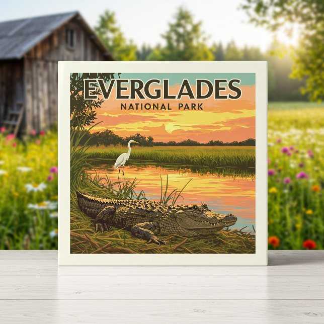 Vintage Everglades National Park Ceramic Tile (Creator Uploaded)