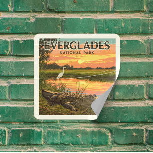  Vintage Everglades National Park Square Sticker