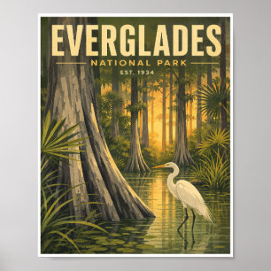 Vintage Everglades National Park Travel Poster