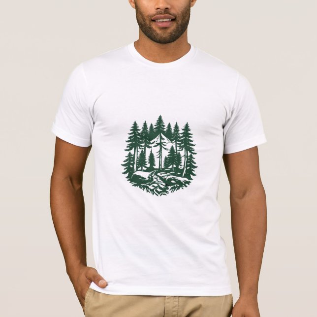 Vintage Evergreen Forest  T-Shirt (Front)